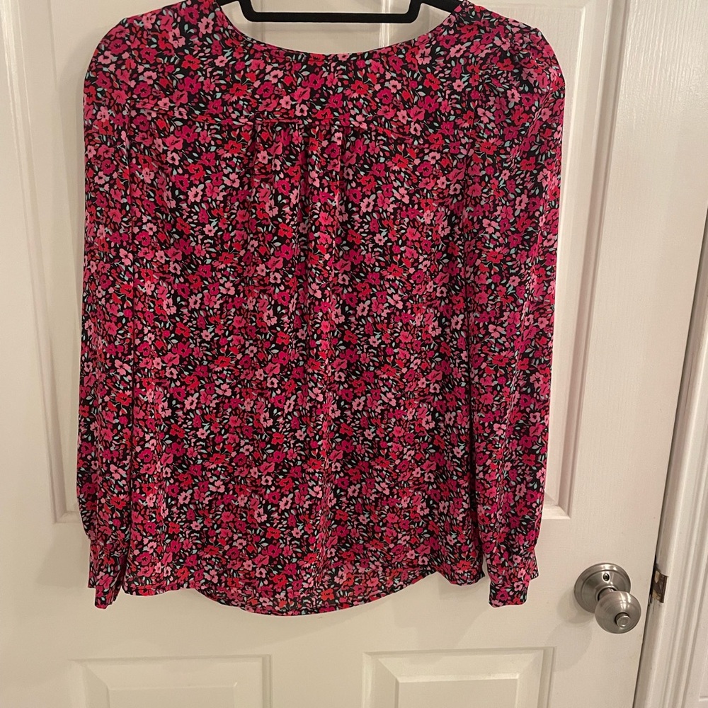 J. Crew Pink Floral Blouse